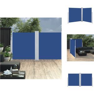 vidaXL Zijluifel Uittrekbaar 160 x (0 - 600) cm Blauw - Polyester met PU-coating - Windscherm (tent)