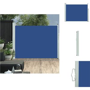 vidaXL Windscherm - Windschermen - Zijscherm - Zijschermen - Tuinscherm uittrekbaar 140x500 cm blauw