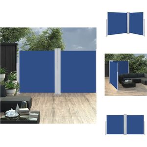 vidaXL Zijluifel - Zijluifels - Luifel - Luifels - Windscherm uittrekbaar 140x600 cm blauw