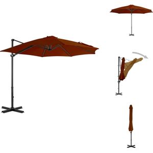 vidaXL Zweefparasol - Terracotta - 300 x 238 cm - Met PA-coating - Parasol