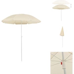 vidaXL Parasol Zandkleurig Polyester/Staal - 200cm Hoogte - 180cm Booglengte - Weer- en UV-bestendig - Parasol