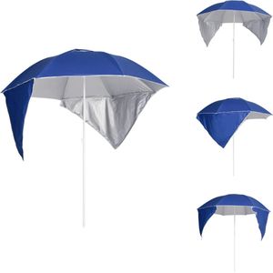vidaXL Strandparasol - Blauw - 190x202/218 cm - Uv-bescherming - Waterbestendig - Parasol