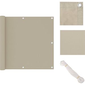 vidaXL Balkonscherm - Beige - Oxford stof - 90 x 300 cm - Parasol