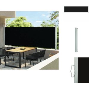 vidaXL Zijscherm - 0-600 x 160 cm - UV- en waterbestendig - Zwart - Parasol