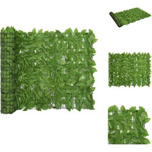 vidaXL Balkonscherm - Balkonschermen - Privacyscherm - Privacyschermen - Balkonscherm met groene bladeren 500x100 cm