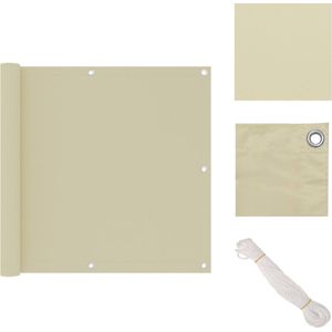 vidaXL Balkonscherm - Balkonschermen - Scherm - Schermen - Balkonscherm 90x500 cm oxford stof crème