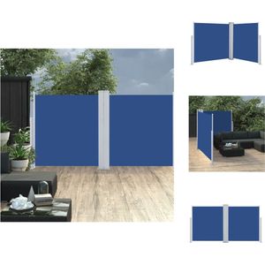 vidaXL Zijluifel - Grote - Blauw 120 x (0-600) cm - Uv-bestendig Polyester - Automatisch oprollend - Windscherm (tent)