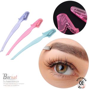 Borvat® - Wenkbrauw scheermesje - Dermaplaning - Scheermesjes gezicht - Wenkbrauw mesje - Eyebrow razor
