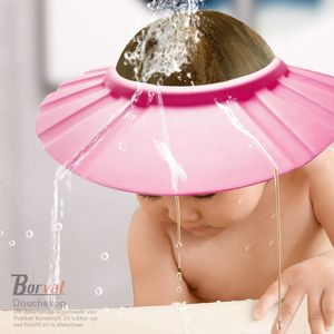 Borvat® - Douchekop voor baby - Douche Shower Cap - Baby - Kinderen - Douche kap - Baby / Kind Haarwas Hulp Kap - Roze