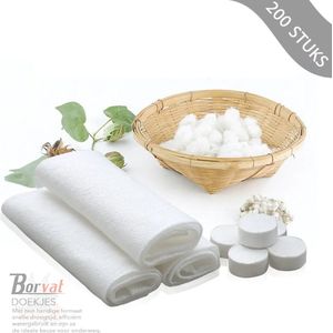 Borvat® - Compressed Towels - Travel Towel - Handdoek - Gecomprimeerde doekjes - In Tablet vorm - Hygienische Vochtige Doekjes - Wit - 200 Stuks