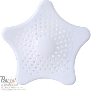 Borvat® - Siliconen afvoerstop - Anti Verstopping - Voor de wasbak, gootsteen, douche etc- Haarvanger - Bad stopper - Wit