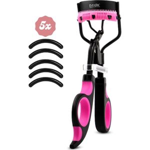 IBBO® - Professionele Wimperkruller met 5 Siliconen Pads – Wimpers – Krullen – Wimperkruller Pads – Zwart en roze