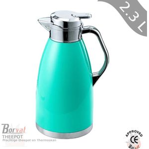 Borvat® - Thermoskan - Roestvrij Staal isolatiekan - Koffie Of Thee - Houdt Dranken Koud En Warm – Groen - 2300 ml