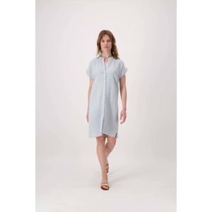Zusss - Blousejurk - Grijsblauw - Katoen Mousseline - Korte Mouwen