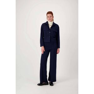 Zusss - Straight Regular Waist Pantalon - Donkerblauw