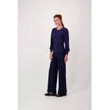 Zusss - Straight Regular Waist Pantalon - Donkerblauw