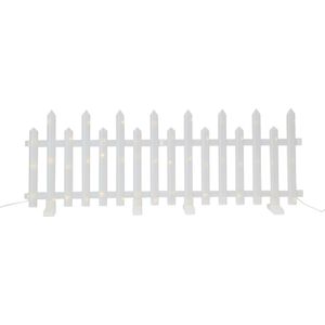 Verlichte hek omheiningen - set van 8x st - warm wit - led - L35 x H24,5 cm - verlichting - kerstverlichting figuur