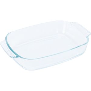 Excellent Houseware Ovenschaal van glas - ovaal - 2 Liter - 30 x 20 x 6 cm - vaatwasser bestendig
