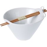 Excellent Houseware Ramen bowl - inclusief chopsticks - porselein - noodle kom set