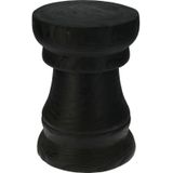 Home &amp; Styling Bijzettafeltje Paulowniawood - zwart - D28x H42 cm - hout - plantenpot verhoger/koffie tafel/zit krukje