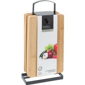 Excellent Houseware - Broodplankjes - Lichtbruin - 6x Bamboe Hout - 22 x 15 cm