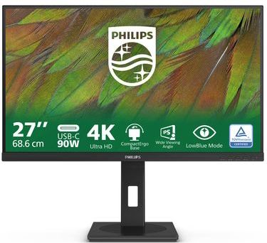 Philips - 3000 Series - Computer Monitor - Zwart - 68,6 cm (27") - 4K Ultra HD
