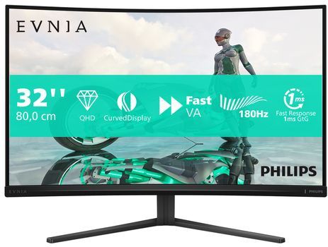 Philips - 32M2C3500L - Monitor - Gebogen - QHD - 180Hz - Fast VA