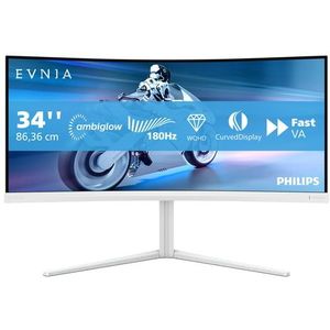 Philips Evnia 34M2C5501A/00 - QHD Curved Ultrawide Gaming Monitor - 180Hz - 34 inch