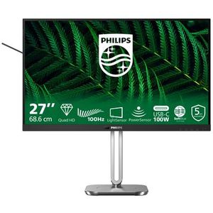 Philips - 5000 Series - Computer Monitor - Zwart - 27 Inch - Quad HD