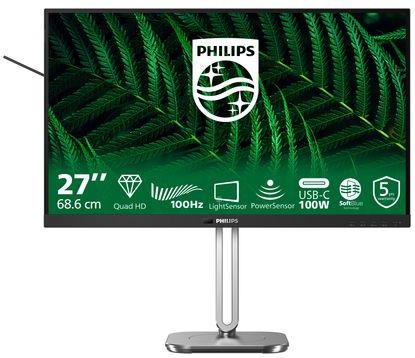 Philips - 5000 Series - Computer Monitor - Zwart - 27 Inch - Quad HD