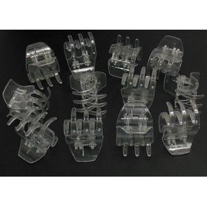 12 kleine haarklemmen 4 cm transparant