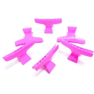 6 kappers klemmen flexibel roze