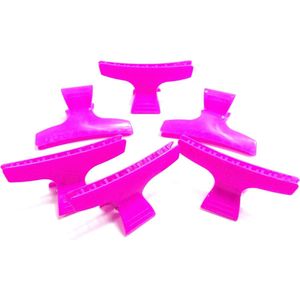 6 kappers klemmen flexibel donkerroze