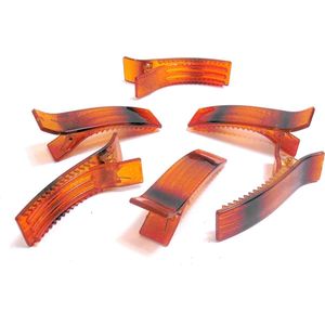 6 haarklemmen rechthoekig bruin