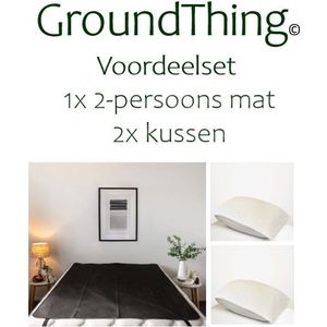 GroundThing - Jasmijn Voordeelset - Aardingsmat - 200x200cm en 2x Aardingskussen - 100% Vegan Kunstleer