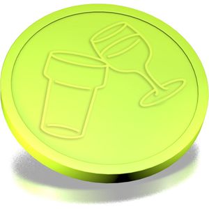 CombiCraft Reliëfmunten bier en wijn lime groen - 250 stuks