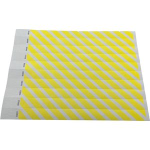 CombiCraft Gestreepte Blanco Tyvek Polsbandjes Geel - 1000 stuks