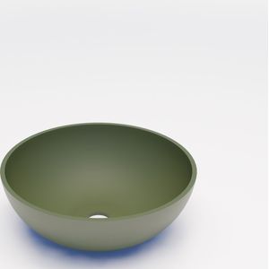 Waskom - BWS Dorn - Rond - Olijf Groen - Solid Surface - 40X40X15cm