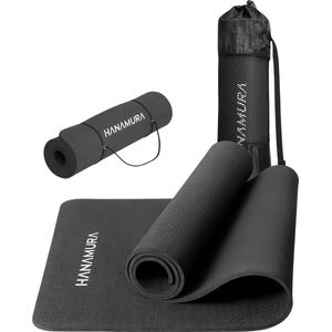 Hanamura Active - Yoga Mat - Inclusief draagbare opbergtas & strap - TPE Materiaal - Milieuvriendelijk - 183x61 - 8 mm dik