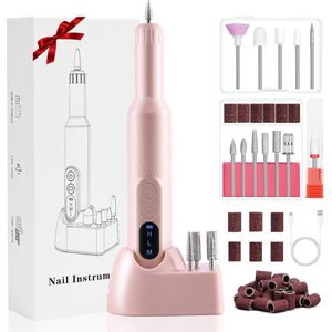 Nagelfrees - Nagelvijl - Elektrisch - Manicure & Pedicure - 12 Nagelboren - Instelbare Snelheid - Roze