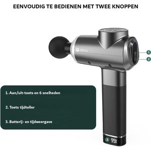 Massage Gun - Massage Apparaat - Sport & Relax - 6 Snelheden - 3200bpm - 6 Opzetkoppen - Incl Koffer - Zwart