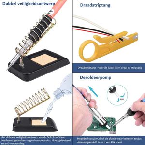 Soldeerbout - digitale multimeter - 24-delige - regelbare temperatuur - testpen - Incl. 3 Extra Soldeerpunten