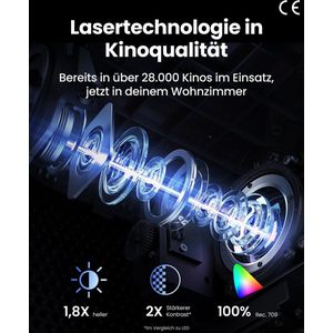 Beamer - Laser Projector - 4K - Draagbaar - 3840 x 2160 Resolutie - Bluetooth / USB / HDMI en Wifi