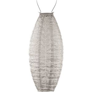 Lumiz Solar Buitenlamp - Buitenverlichting - Lampion - Solar Tuinverlichting - Folia Long Oval - 20 cm - Licht Taupe