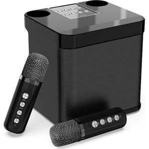 Karaoke set - 2 Draadloze Microfonen - Draagbare Karaoke Speaker - Bluetooth - Karaoke Microfoon Set