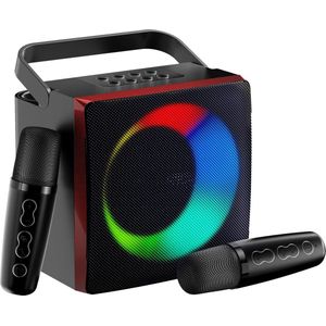 Karaoke set - 2x Draadloze Microfonen - Draagbare Karaoke Set - met Verlichting - Karaoke Luidspreker - Karaoke Speakers - Geschikt voor Kinderen en Volwassenen