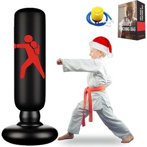 Bokszak voor kinderen - Boksbal - Vrijstaand Boksen voor Kinderen - Opblaasbare Bokszak voor Kinderen - voor Het Beoefenen van Karate MMA Fitness Bokszak voor Peuters Hoog 61”
