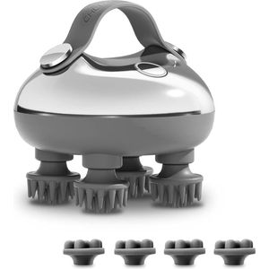 Pro Scalp Massager - Hoofdhuid Massager - Elektrisch Hoofd Massager met 3 Knedende Modi en 4 Vervangende Massagekoppen - Draagbaar Handheld IPX7 Waterdicht Hoofd Massager voor Haargroei en Lichaamsontspanning