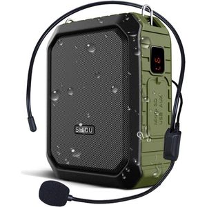 Draagbare Spraakversterker - 10W Bluetooth-Luidspreker met Bedrade Microfoon Headset - 1800mAh Oplaadbaar PA-Systeem - Waterdicht voor Leraren, Gidsen