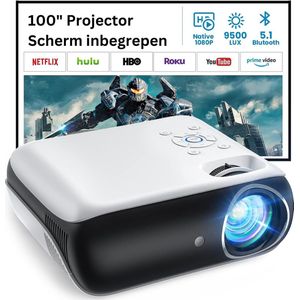 Bluetooth Thuisbioscoop Beamer -Multimedia Projector voor Entertainment - Compatibel met Smartphones, Tablets en Meer